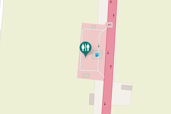 Map showing location of A1 Toilet