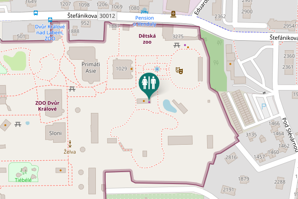 Map showing location of Štefánikova 1029 Toilet