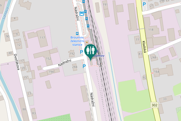 Map showing location of Nádražní 100 Toilet