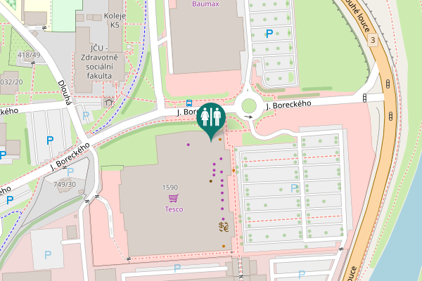 Map showing location of J. Boreckého 1590 Toilet
