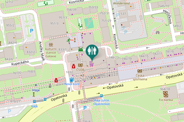 Map showing location of Arkalycká 757 Toilet