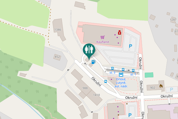 Map showing location of Okružní 988 Toilet