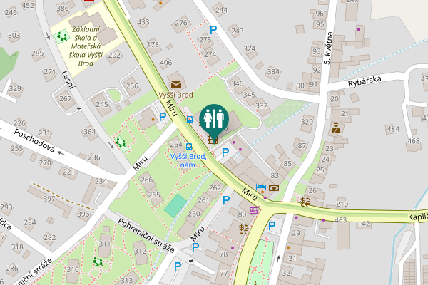 Map showing location of Míru 250 Toilet