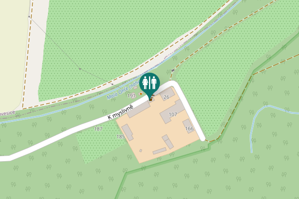 Map showing location of K myslivně 191 Toilet