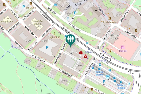 Map showing location of tř. Svobody 1067/32 Toilet