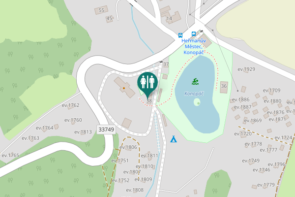 Map showing location of 38 Toilet