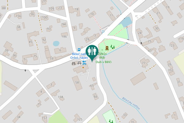 Map showing location of Běleč nad Orlicí Toilet