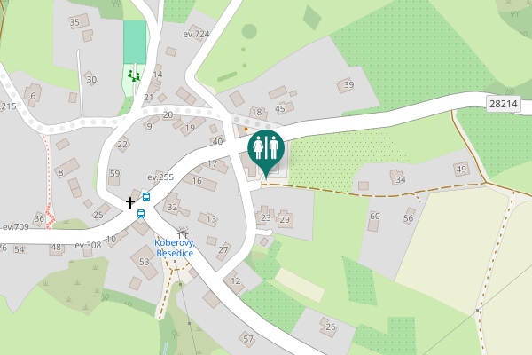 Map showing location of Besedice Toilet