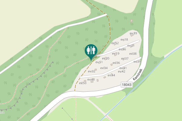Map showing location of Kamínek ev.32 Toilet