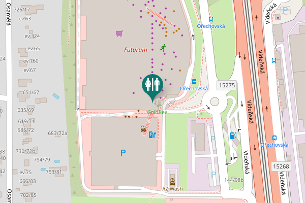 Map showing location of Vídeňská 132/100 Toilet