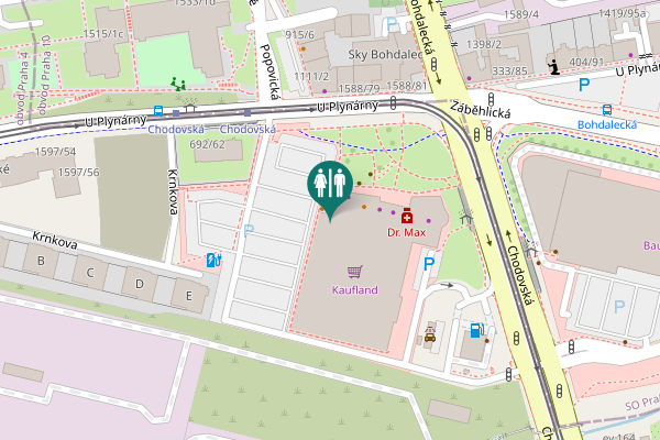Map showing location of Chodovská 1432/13 Toilet