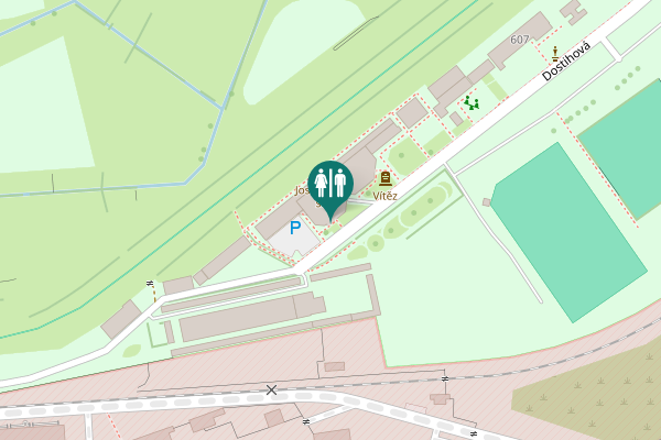 Map showing location of Dostihová Toilet