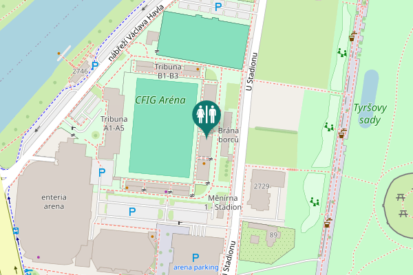 Map showing location of U Stadionu 2729 Toilet