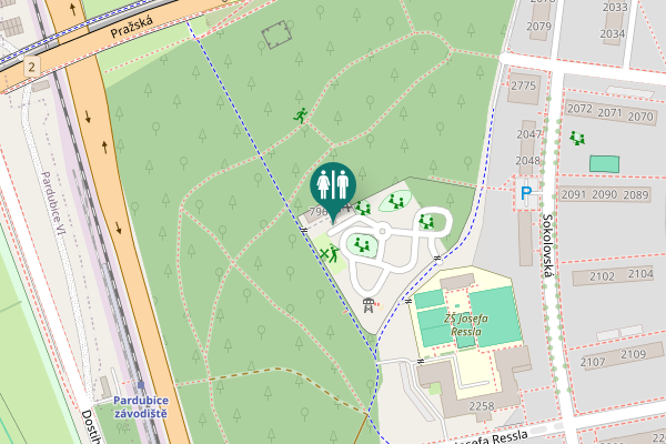 Map showing location of Pražská 796 Toilet