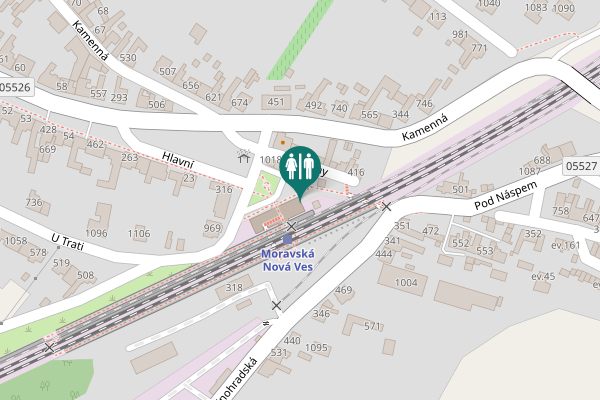 Map showing location of U Dráhy ev.15 Toilet