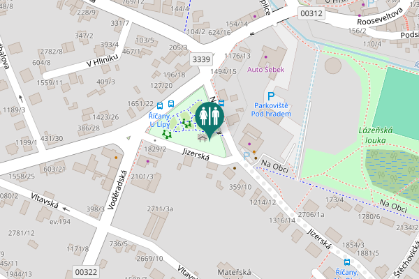 Map showing location of Jizerská 304/6 Toilet