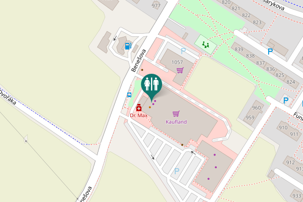 Map showing location of Benešova 1000 Toilet