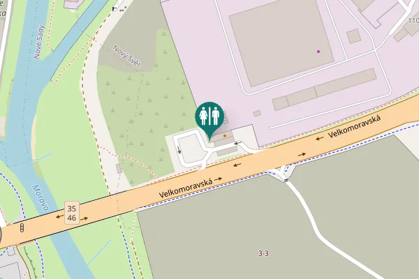 Map showing location of Velkomoravská 1138/65 Toilet