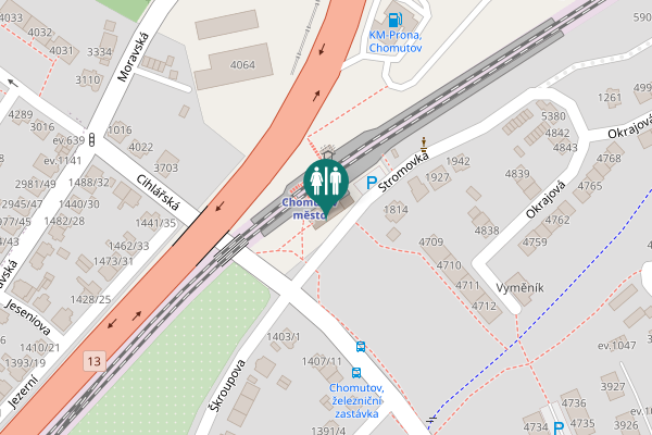 Map showing location of Stromovka 1814 Toilet