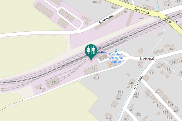 Map showing location of U Nádraží 331 Toilet
