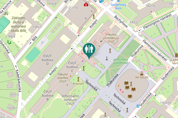 Map showing location of Prague Toilet