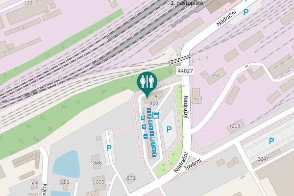 Map showing location of Nádražní 450 Toilet