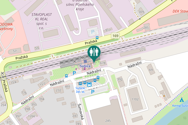 Map showing location of Nádražní 223 Toilet
