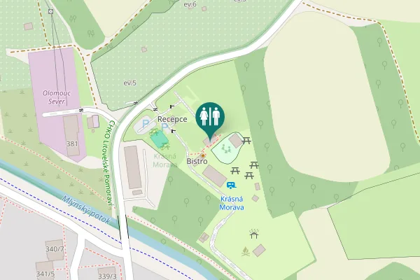 Map showing location of Olomouc Toilet