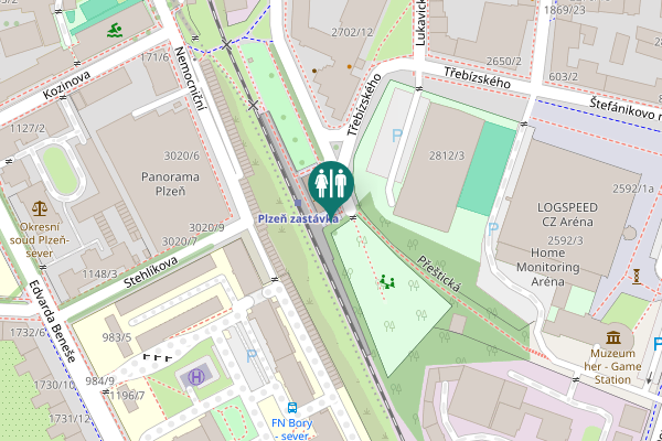 Map showing location of Přeštická 1761/4 Toilet