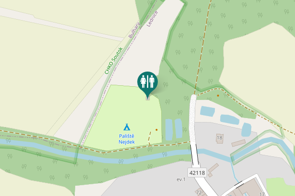 Map showing location of Nejdek u Lednice Toilet