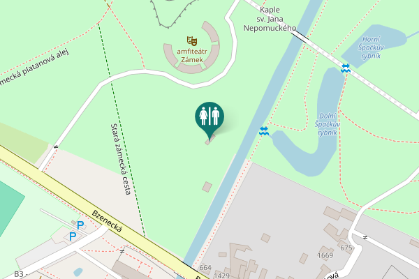 Map showing location of Stará zámecká cesta Toilet