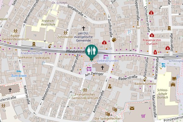 Map showing location of Pfinztalstraße 33 Toilet