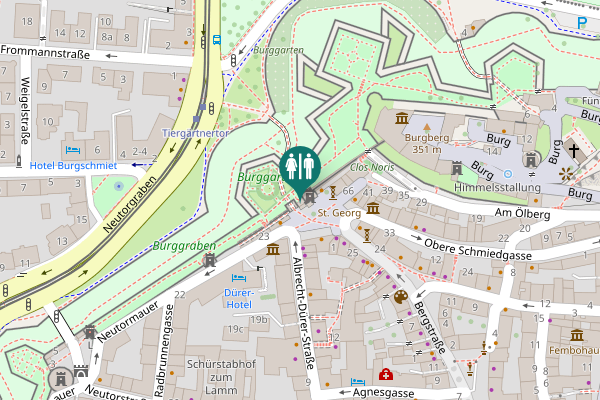 Map showing location of Beim Tiergärtnertor 8 Toilet