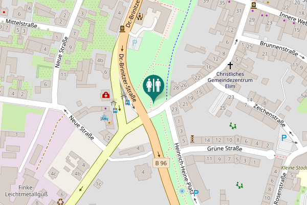 Map showing location of Innere Oybiner Straße Toilet