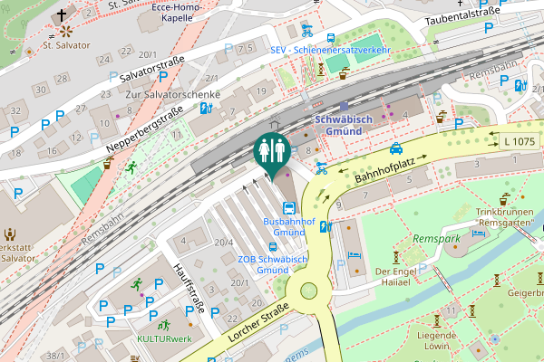 Map showing location of Bahnhofplatz 10 Toilet