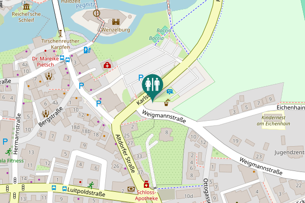 Map showing location of Karlstraße Toilet