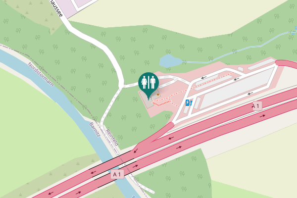 Map showing location of Hamburger Chaussee 51 Toilet