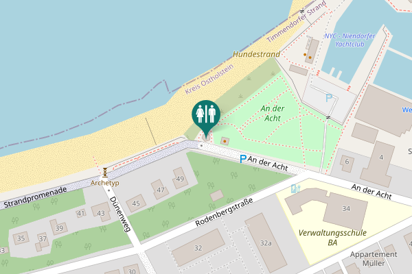 Map showing location of Strandzugang 54 Toilet