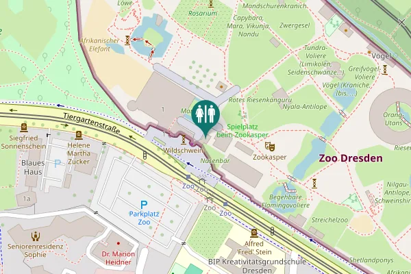 Map showing location of Tiergartenstraße 1 Toilet