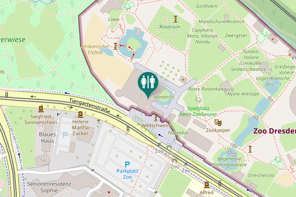 Map showing location of Tiergartenstraße 1 Toilet