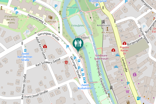 Map showing location of Gerungser Straße 33 Toilet