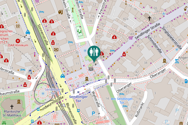 Map showing location of Sendlinger-Tor-Platz 12 Toilet