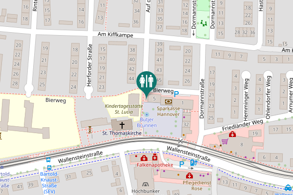 Map showing location of Bierweg 5 Toilet