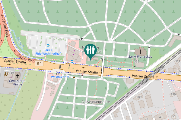 Map showing location of Vaalser Straße 334 Toilet