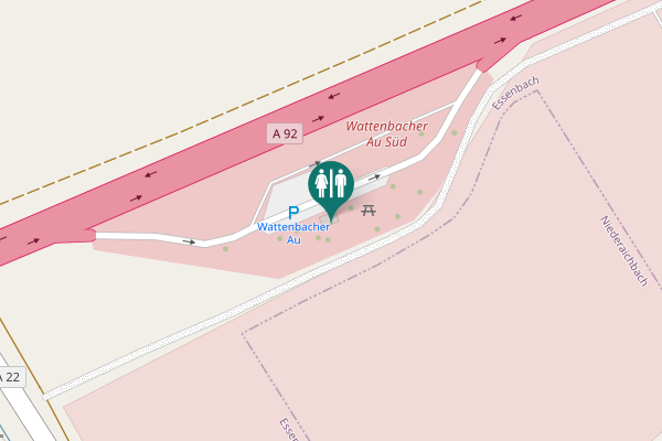Map showing location of A 92 Toilet