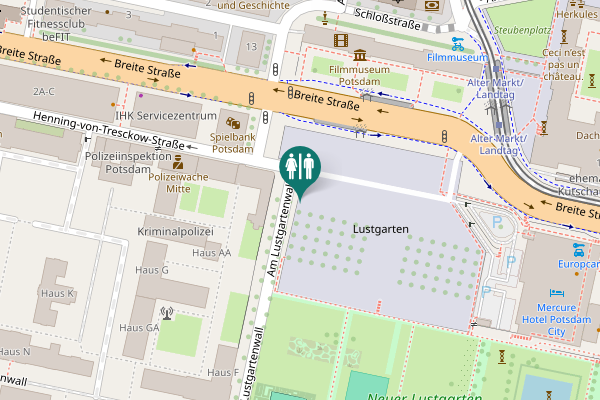 Map showing location of City Toilette