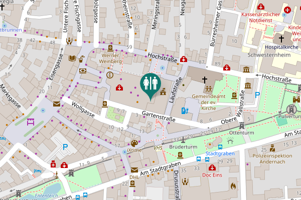 Map showing location of Läufstraße 11 Toilet