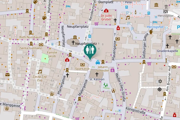 Map showing location of Neupfarrplatz 8 Toilet