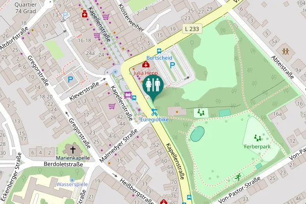 Map showing location of Kapellenstraße 43 Toilet