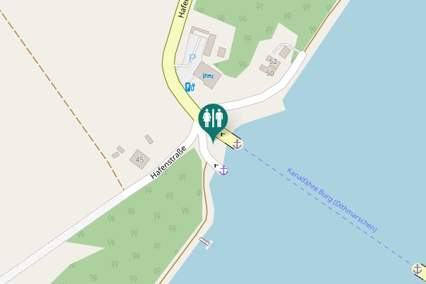 Map showing location of L 135 Toilet